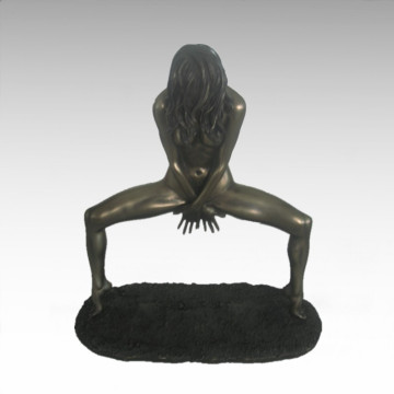 Figura Nua Senhora Dança Escultura Bronze TPE-679